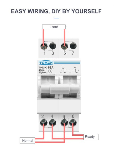 Tomzn Change Over 2P AC 63A 400V 50/60Hz T0219G