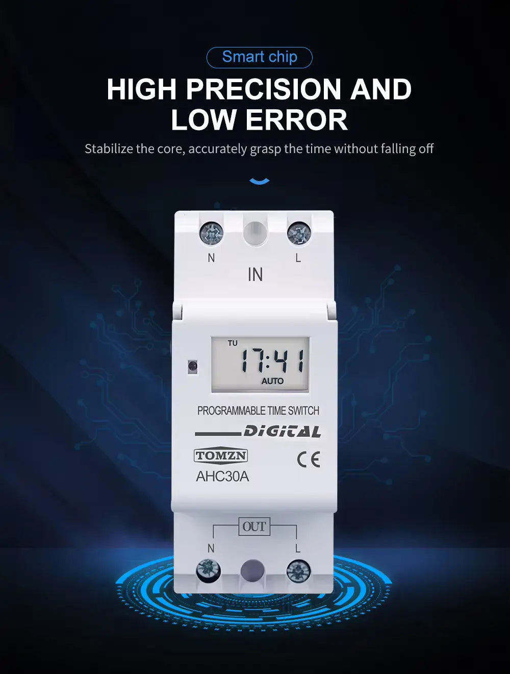 TOMZN AHC30A 30A Digital Timer Switch – Programmable Weekly Timer
