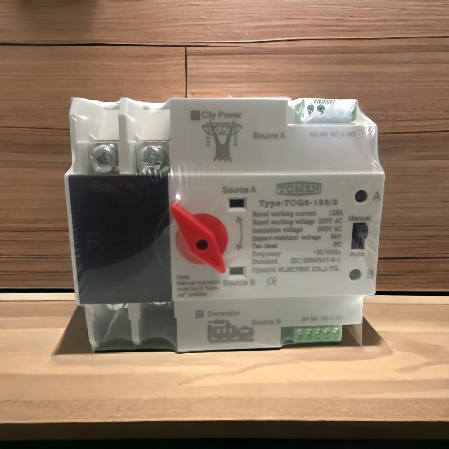 Tomzn TOQ5 2P-125A AC Single Phase Automatic Transfer Switch (ATS)