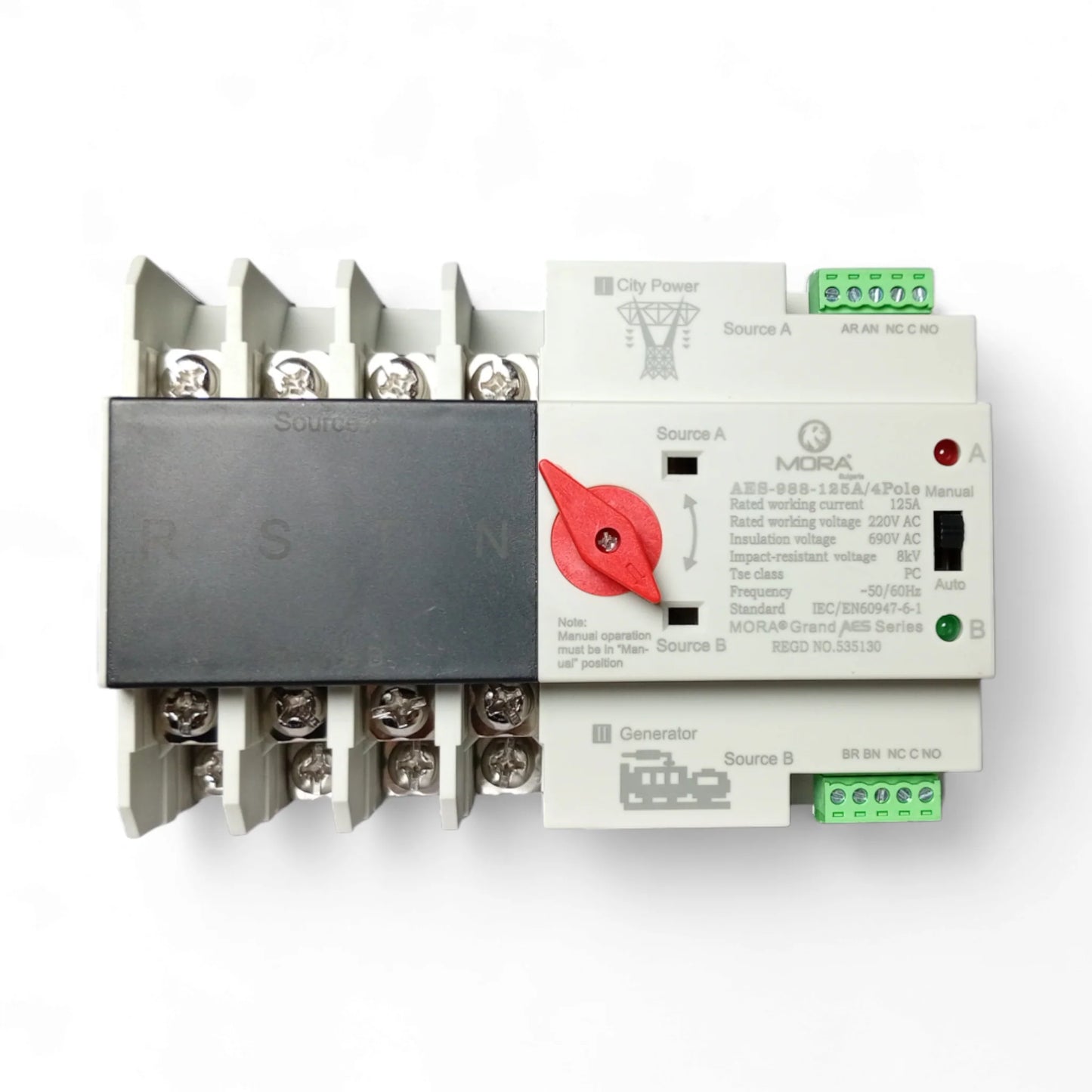 Mora 4P Three Phase ATS Dual Power Automatic Transfer Switch 125A |Asghar Electric