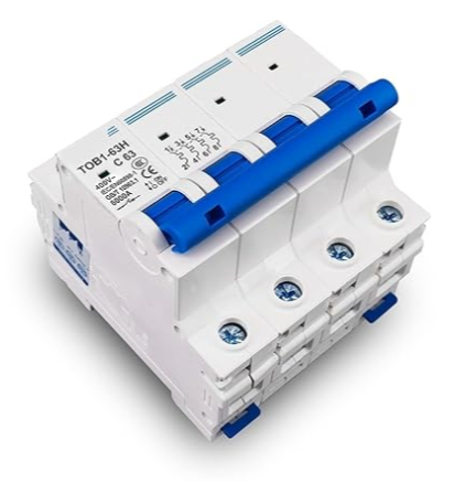Tomzn Miniature Circuit Breaker (MCB) 4P AC 63A TOB1-63H