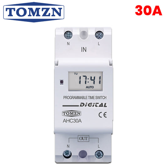 TOMZN AHC30A 30A Digital Timer Switch – Programmable Weekly Timer