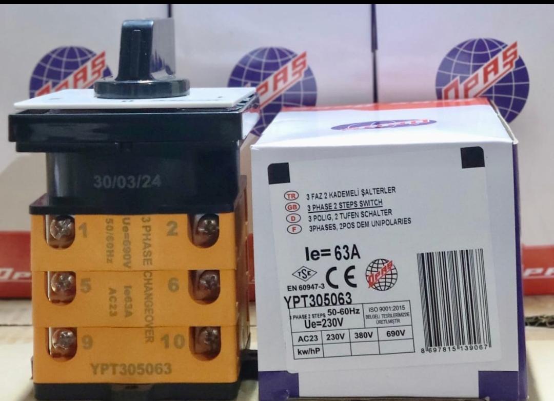 Opas 63AMP 3 pol rotary changeover | Asghar Electric