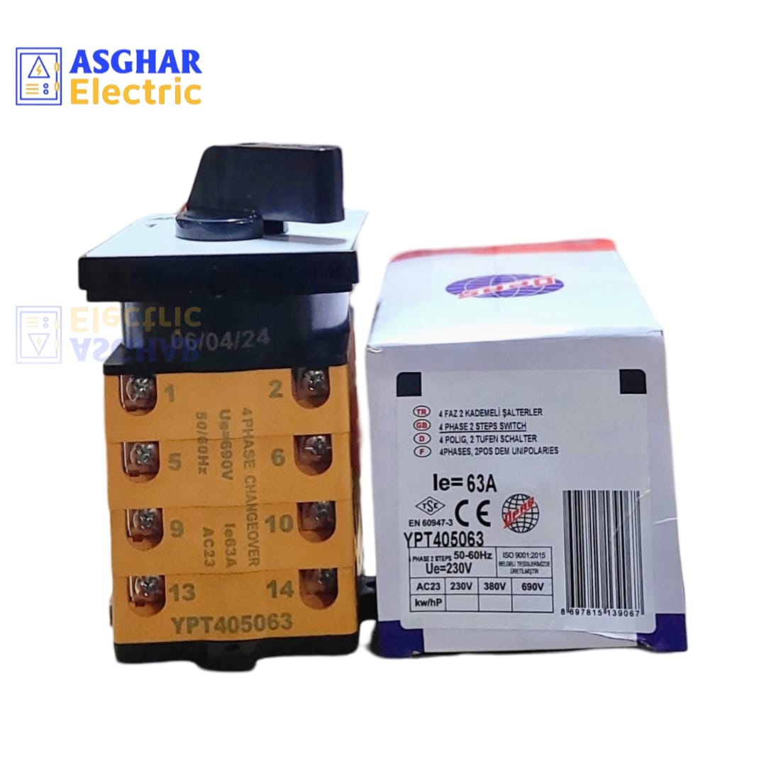 Opas 63Amp 4 pol rotary changeover | Asghar Electric