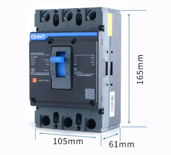 Chint NXM-250 S 3 Pole Molded Case Circuit Breaker Fixed 200A/225A/250A