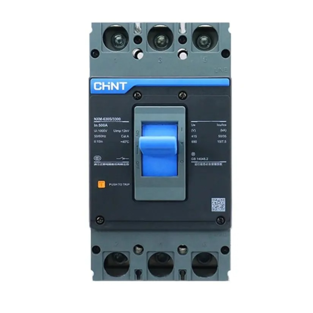 Chint NXM-630 H 3 Pole Molded Case Circuit Breaker Fixed 500A/630A