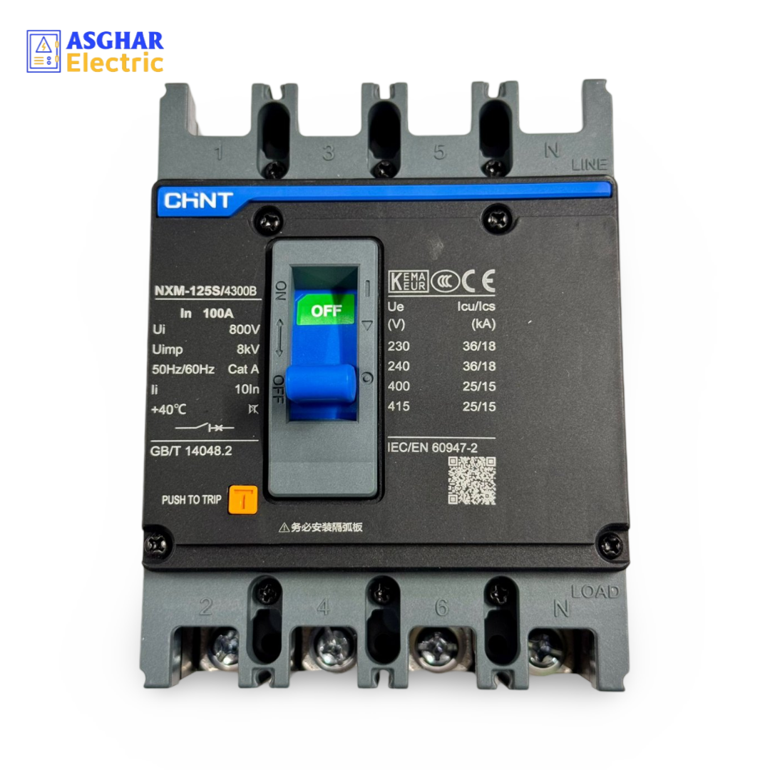 Chint NXM-125 S 4 Pole Molded Case Circuit Breaker Fixed 16A-125A