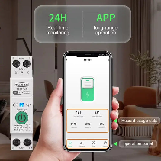 Tomzn TOB9-VAP | 63A Smart WiFi Protection Breaker
