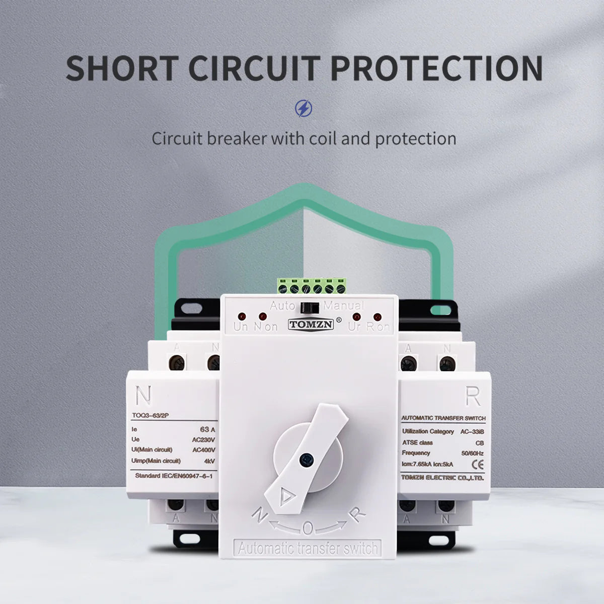 Tomzn TOQ3 2P-63A & 125A Automatic Transfer Switch (ATS)
