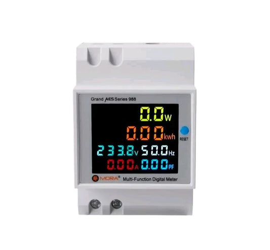 Mora AES-998 6IN1 din rail AC 220V 100A Voltage Current KWH Electric energy meter with Frequency and Power Factor |Asghar Electric