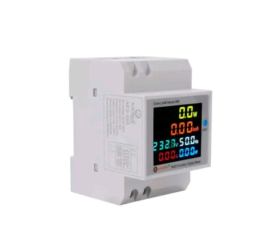Mora AES-998 6IN1 din rail AC 220V 100A Voltage Current KWH Electric energy meter with Frequency and Power Factor |Asghar Electric