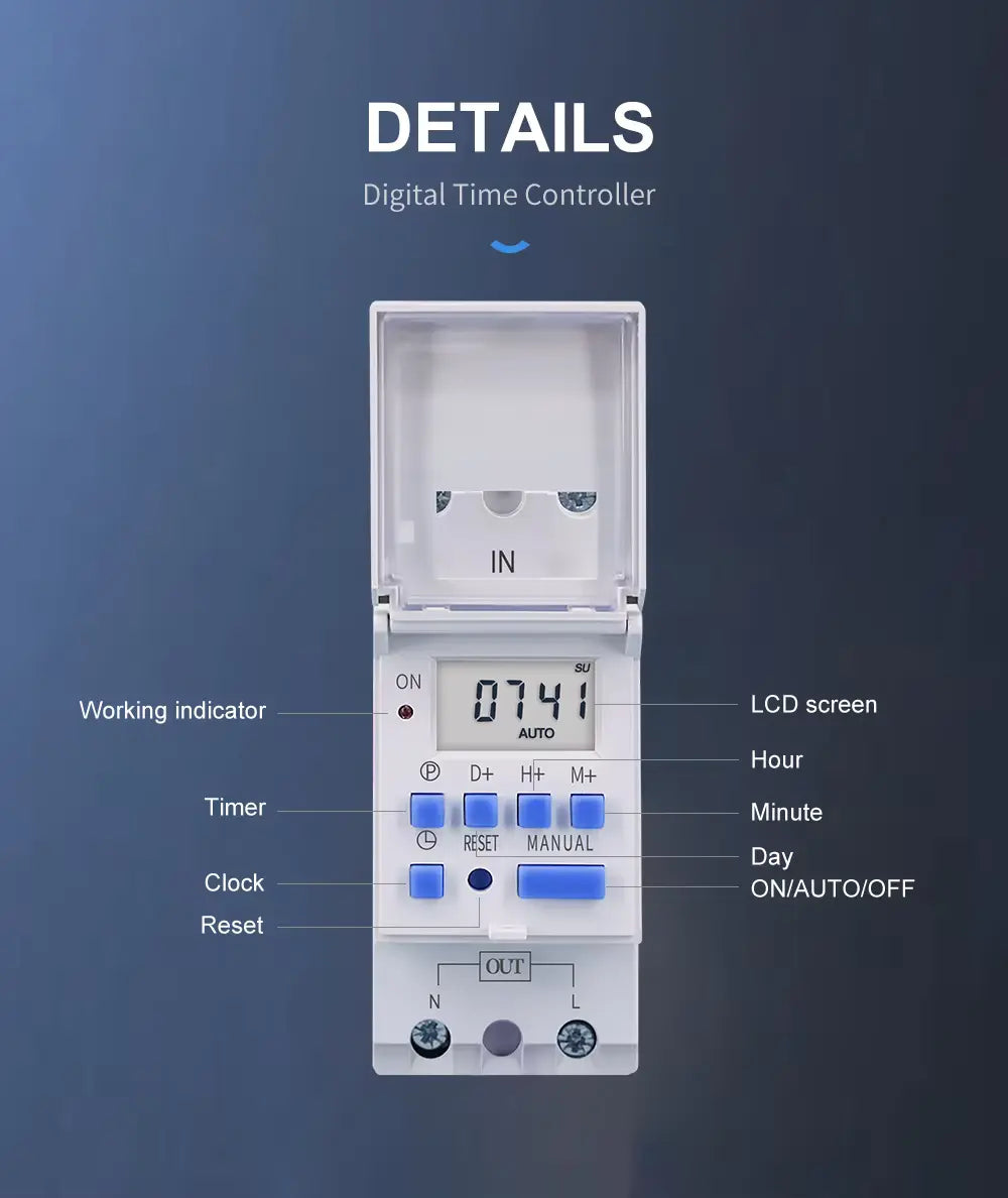 Weekly Programmable Timer with DP box | Asghar Electric