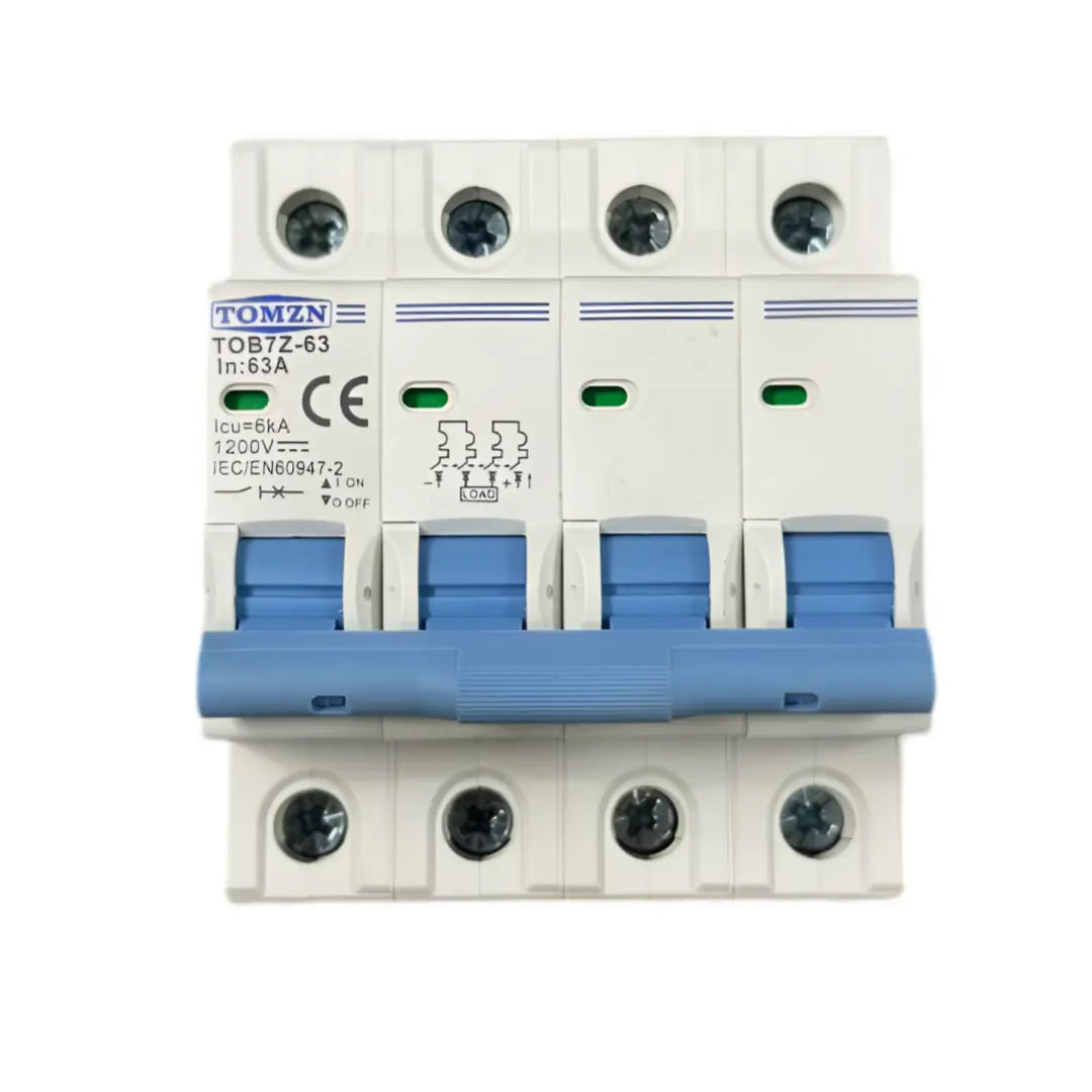Tomzn TOB7Z-63 4P 1000V DC Miniature Circuit Breaker – Asghar Electric