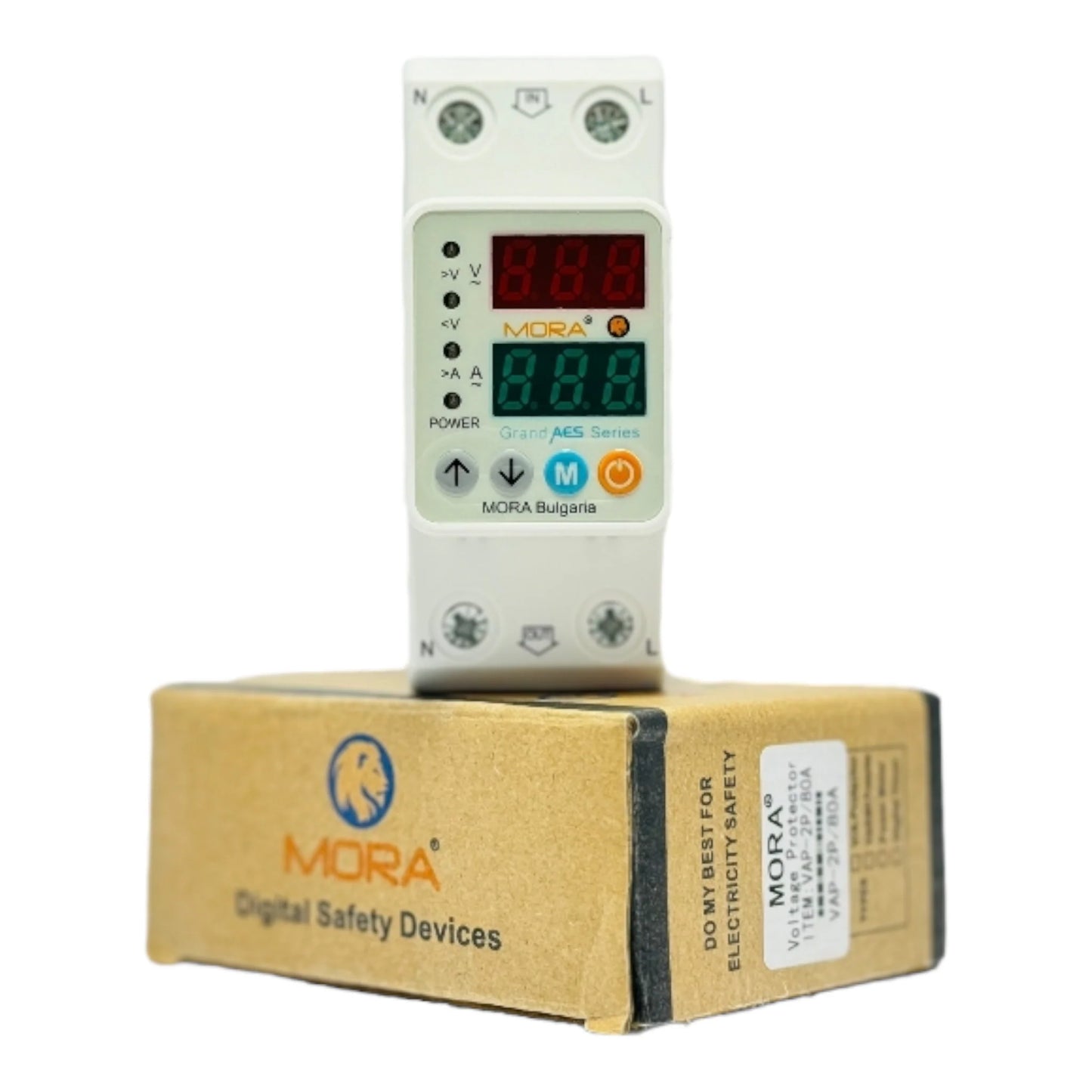 Mora 80A VA Protector by MORA Bulgaria with time delay function 2024 |Asghar Electric