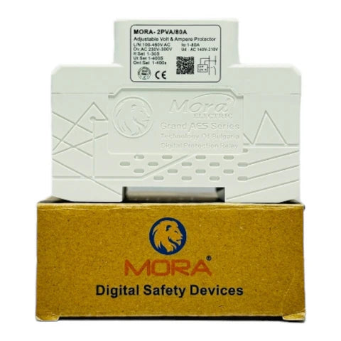 Mora 80A VA Protector by MORA Bulgaria with time delay function 2024 |Asghar Electric