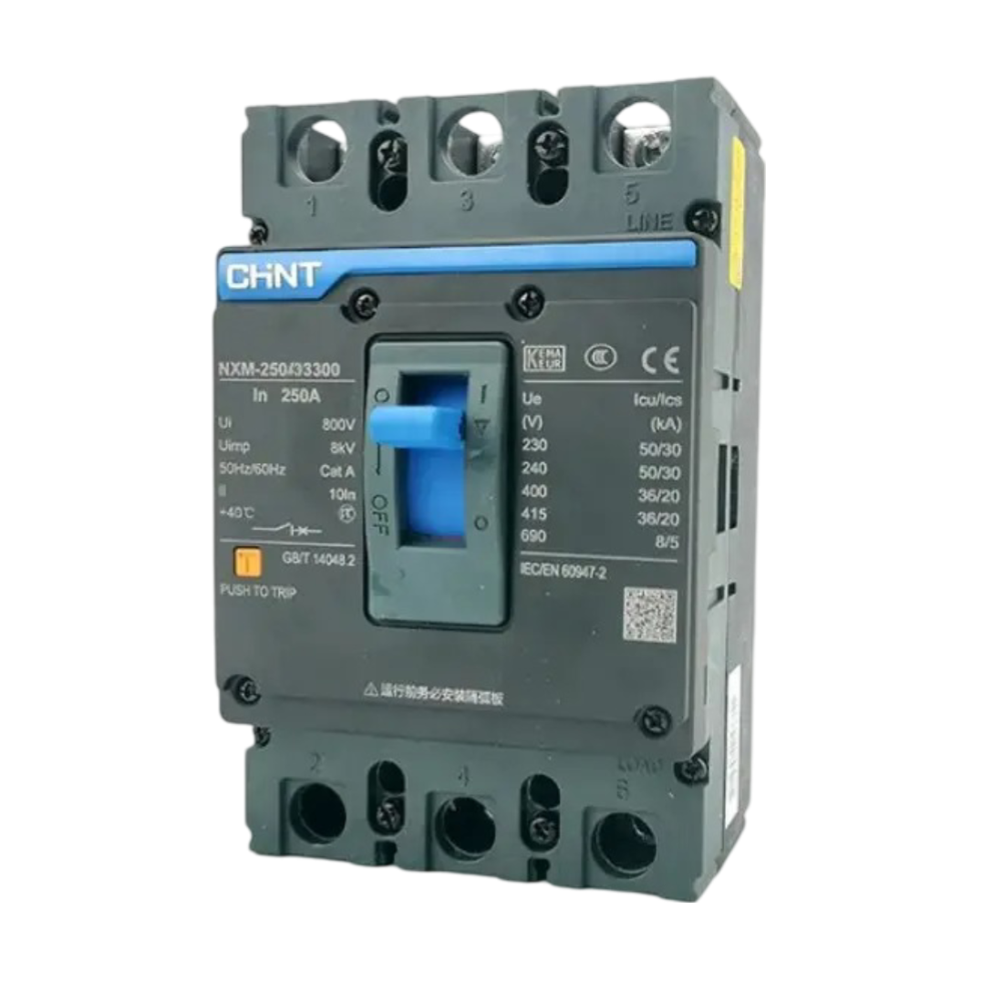 Chint NXM-125 H 3 Pole Molded Case Circuit Breaker Fixed 16A-125A