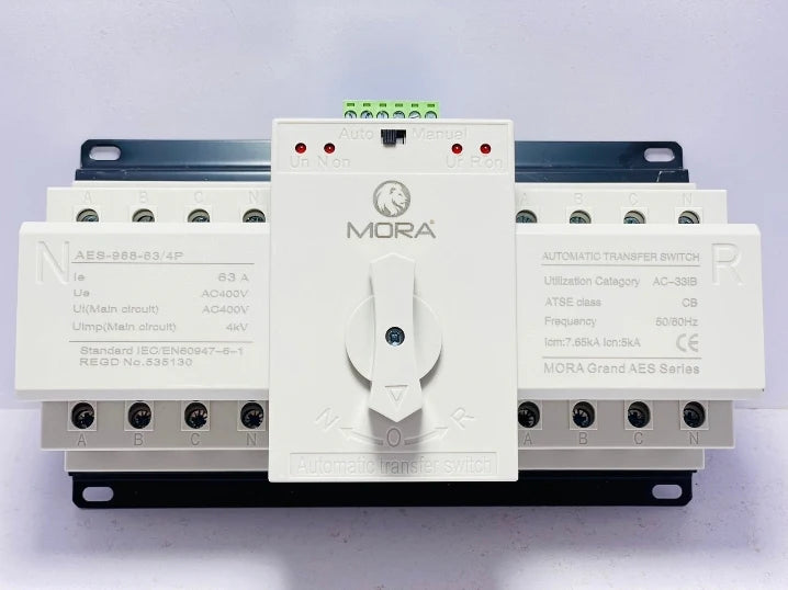 Mora 4P 63A 230V MCB type Dual Power Automatic transfer switch ATS AES-988-63/4P |Asghar Electric